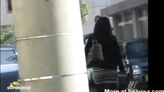 Kinky guy follows Japanese teen and films her pooping on the street
