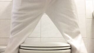 Baby guy is pooping a lot in white diapers