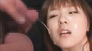Cute Japanese girl's face fully covered in cum xxx porn video