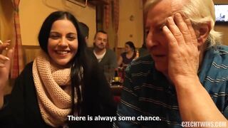 Young pervert Czech teen gives pleasure to old man in the bar xxx porn video
