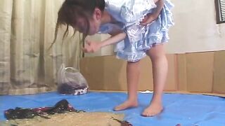 JAPANESE GIRL IN DRESS VOMITING