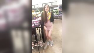 Pregnant teen girl fucking banana at the store then eats it xxx porn video