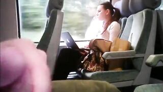 Girl secretly watches flasher masturbates on the train xxx porn video