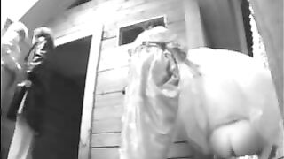 Bride pissing next to the public outdoor toilet during her wedding xxx porn video