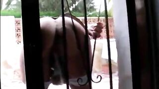 Girl lift miniskirt and piss