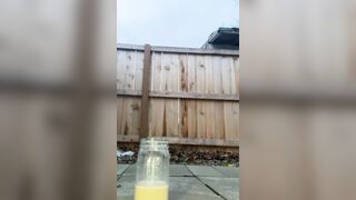 Scat enema play and drinking in the backyard by perv teen xxx