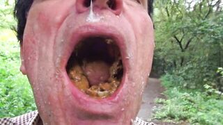 Young German scat mistress makes old slave walk with full mouth of shit