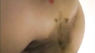 Dirty ass milf farting with shit
