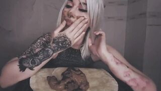 Sweet Betty Parlour poops on tortilla and eats it