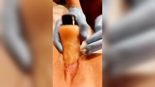 Hot amateur fisting and big dildo insertion POV porn video