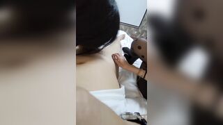 The father asked his two daughters to blow him