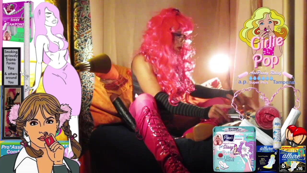 Bimbo Sissy Lashes Smoking Tampon Whore P1