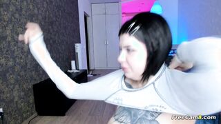 Slutty Brunette gets Her Mouth Filled with Cum